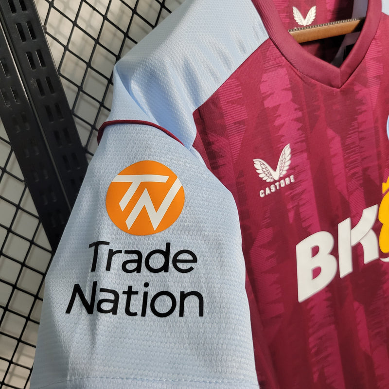 Camisa Aston Villa Home 23/24 Castore Torcedor Masculina -