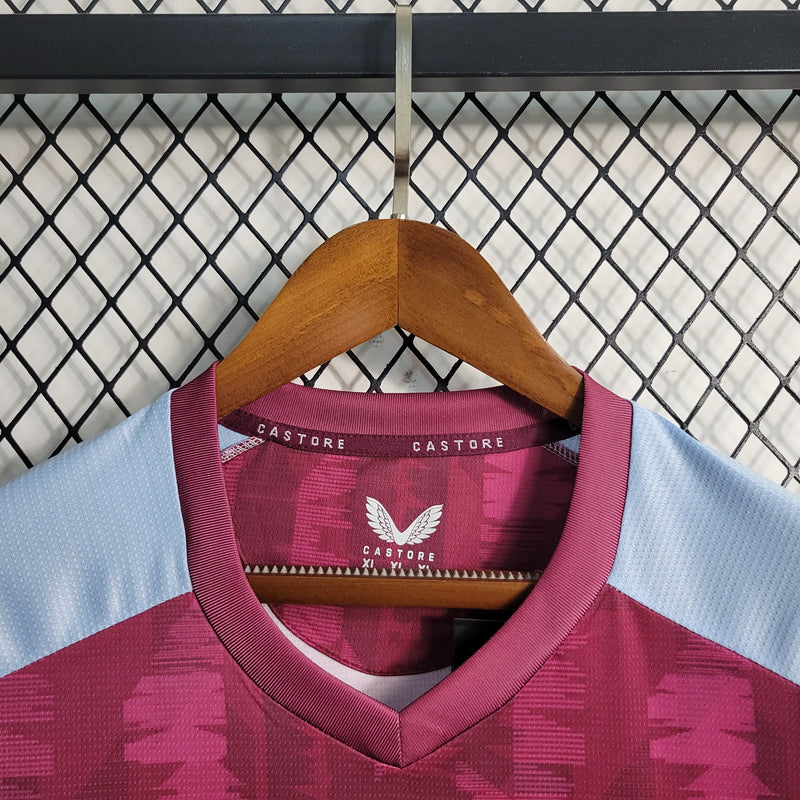 Camisa Aston Villa Home 23/24 Castore Torcedor Masculina -